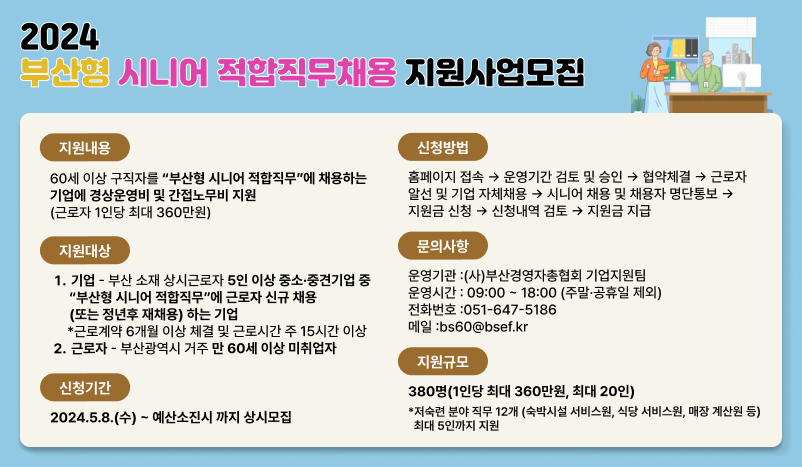 2024 부산 시니어 적합직무채용 지원사업